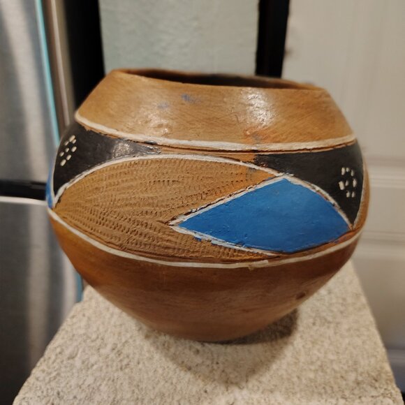 Hand Painted Tribal earth Tones Pottery